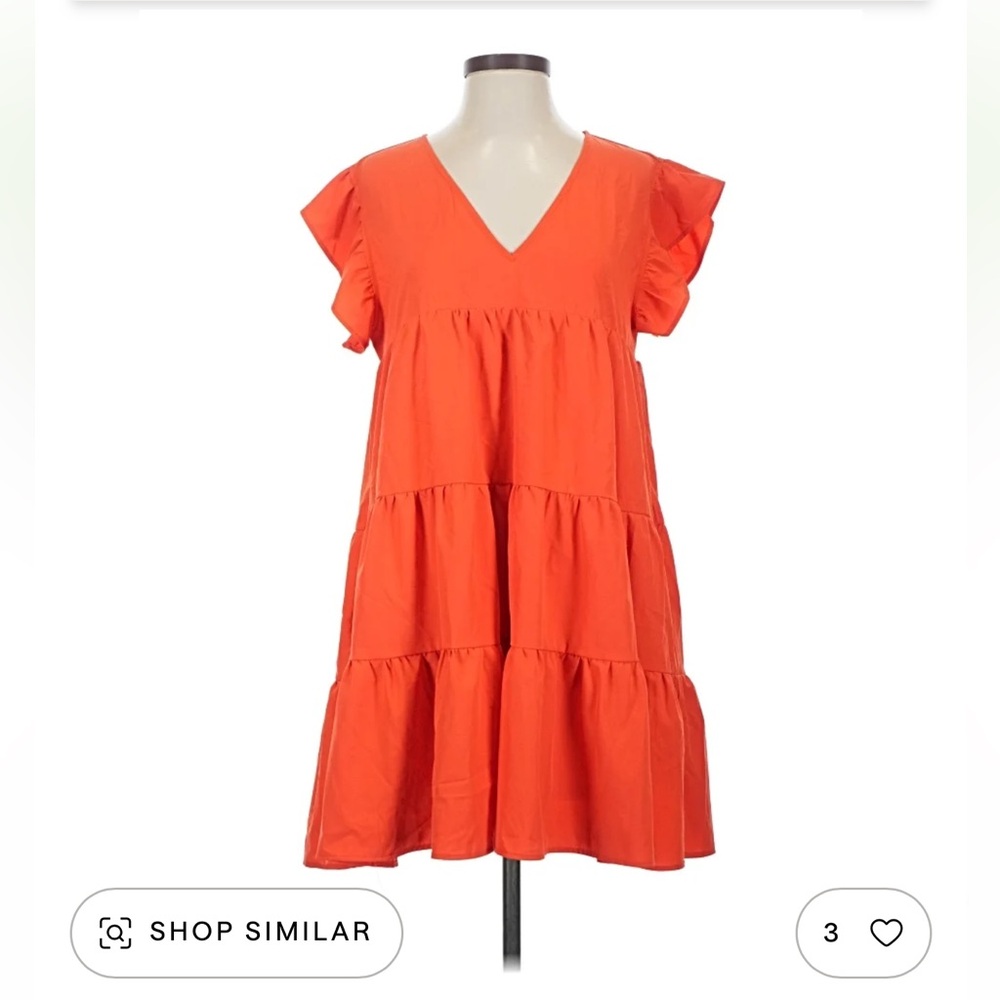 Entro Orange tiered Babydoll Dress